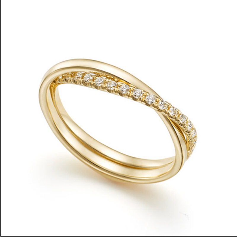 Vente en gros de bracelet croisé personnalisé en or 18 carats et diamants