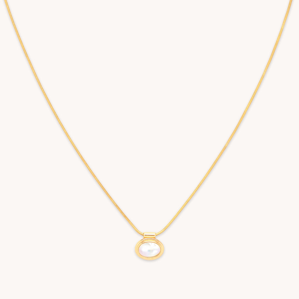 14k Gold Jewelry Manufacturers Custom Design Silver Vermeil Necklace with Mother of Pearl Pendant