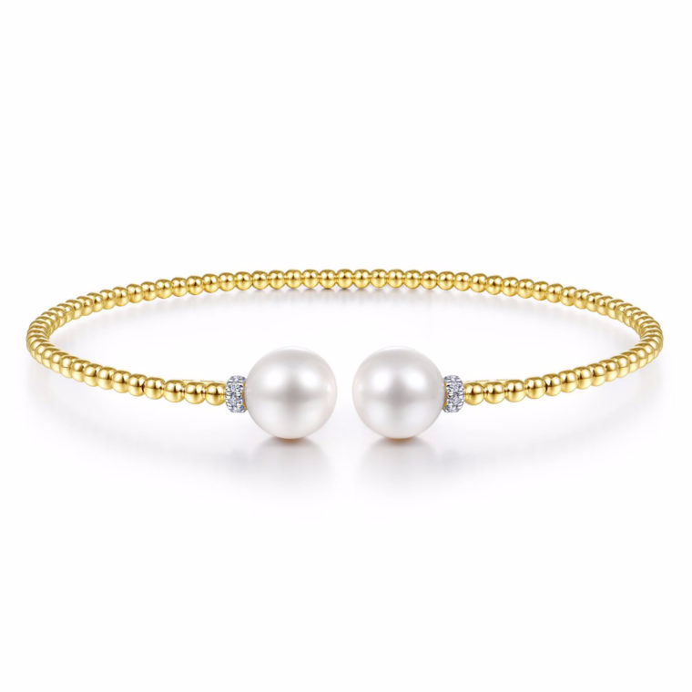14k Yellow Gold pokovování OEM/ODM šperky Stříbrné perly Náramek OEM výrobci šperků