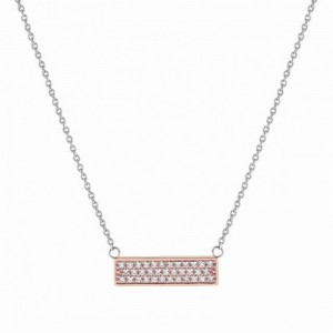 Colar preenchido com ouro rosa 18k personalizado feito com zircão cúbico 5A joias de prata esterlina 925