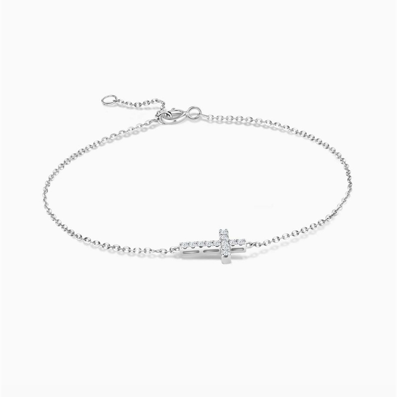 18k Soladach Óir Plátáilte Cross Dearadh Ciúbach Zirconia Bracelet - jewelry déanta saincheaptha