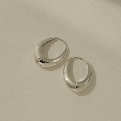 925 SILVER MINIMALIST OVAL HOOP EARRINGS OEM ODM MANUFACTURER