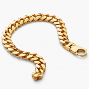 Fornitori di braccialetti in 925 Bracciale cubano all'ingrosso personalizzato 10mm_Oro Vermeil