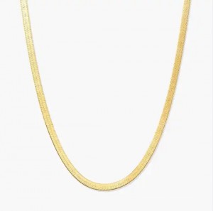 Brazilian necklace jewelry wholesale Herringbone Chain 3mm Gold Vermeil