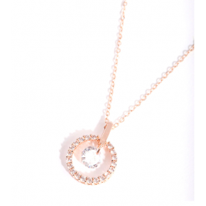 Купить оптом ювелирные изделия из стерлингового серебра на заказ онлайн из Китая OEM ODM ожерелье с открытым кругом и покрытием из розового золота и кубическим цирконием