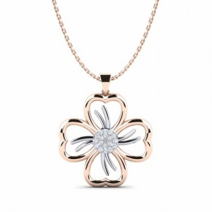 China jewelry wholesale manufacturer 14K Solid Gold Plated Flower  Necklace In 925 Sterling Silver