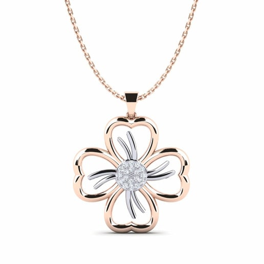 China jewelry wholesale manufacturer 14K Solid Gold Plated Flower  Necklace In 925 Sterling Silver