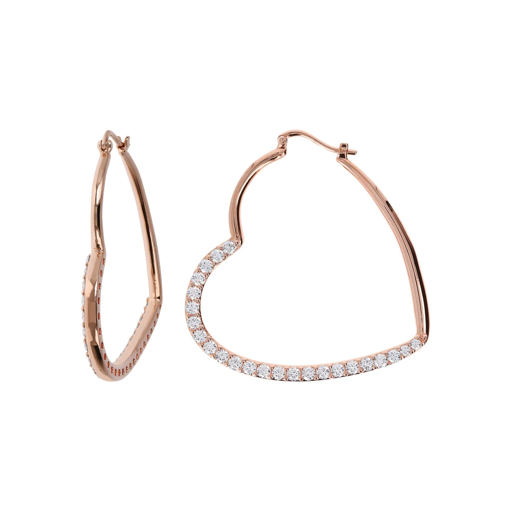 Orecchini all'ingrosso di gioielli OEM / ODM con zirconi cubici in oro rosa design personalizzato moda 925 fornitori grossisti di gioielli in argento