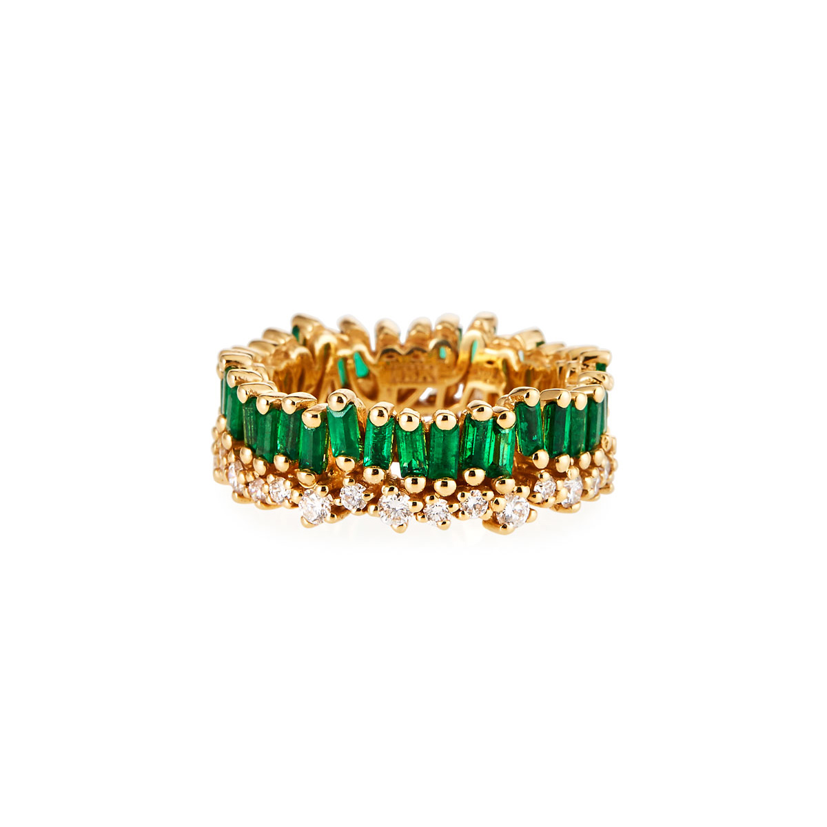Groothandel Pasgemaakte 18k Geelgoue Emerald Ring OEM / ODM Juweliersware of OEM CZ ring