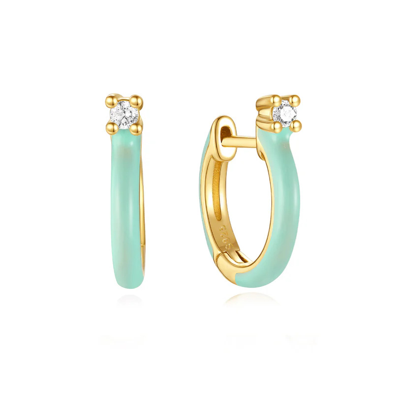 Custom 925 Silver Enamel Gold Plated Hoop Earrings Manufacturer in China