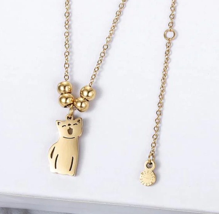 Custom 925 Sterling Silver Necklace Singapore Cat Charm in 14K Plated Gold Necklace