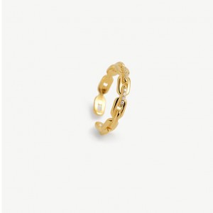 Custom Design Cubic Zirconia Ring in Yellow Gold