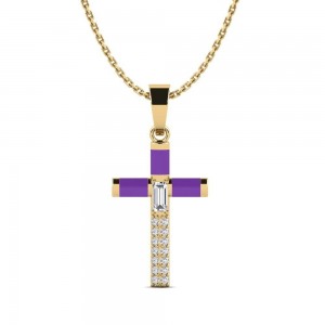 Custom Design Gold Plated Necklace Women’s Cross Pendant With Cubic Zirconia