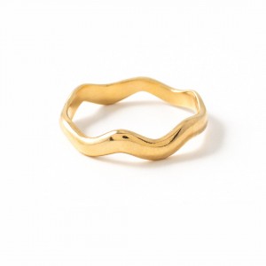 Custom Design Jewelry 925 Solid Sterling Silver 18K Gold Plated Wavy Ring