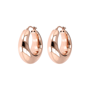 Custom Design Jewelry Manufacturer Rose Gold Classic Smooth Hoop Earrings