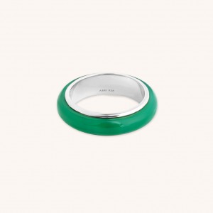 Custom Design Your Own Green oil drop Silver Ring Manufacturer