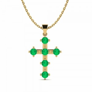 Custom Fashion Jewelry Gold Plated Cubic Zirconia Cross Pendant Necklace