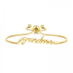 Custom Jewelry Manufacturer OEM ODM Gold Plated Grandma Bracelet Created with Zircondia