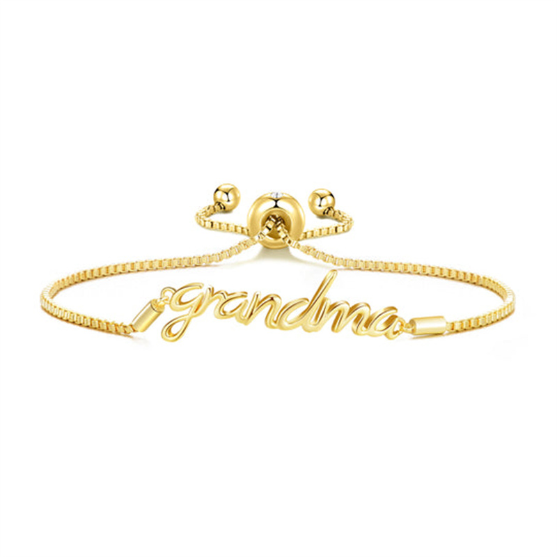 Custom Jewelry Manufacturer OEM ODM Gold Plated Grandma Bracelet Created with Zircondia