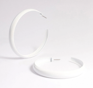 Custom Jewelry White Rubber Coated 60mm Hoop Earrings