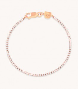 Custom Made Manufacturer of 925 Sterling Silver Tennis Chain Bracelet in Rose Gold