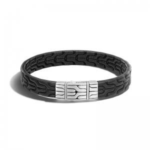 Velkoobchodní zakázkový pánský řetízkový náramek Černý kožený Sterling OEM/ODM Jewelry Silver 925 velkoobchodní stříbrné šperky