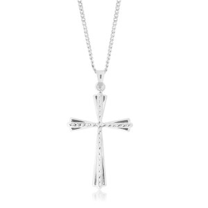 Custom Necklace Jewelry Double Bar Cross Pendant in Sterling Silver or 14k Gold-Plated Sterling Silver