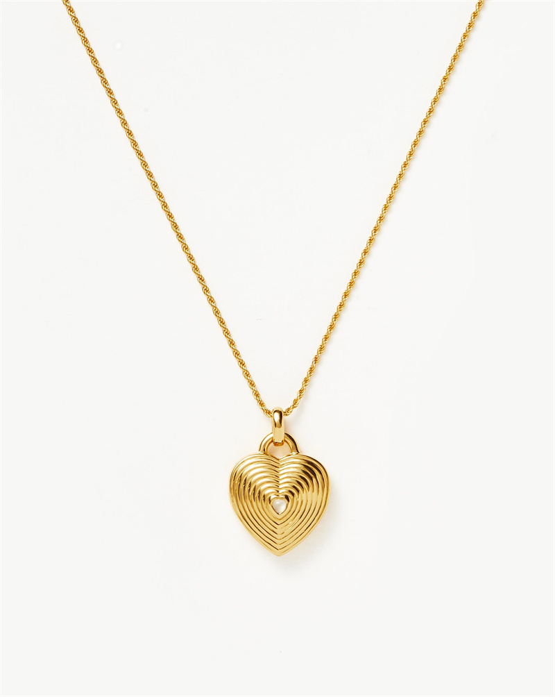 Custom Necklace with Love Heart Pendant in 18K Gold Plated