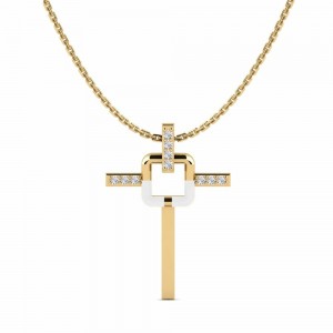 Custom Personalized Christian Cross Pendant Vermeil 18k Gold