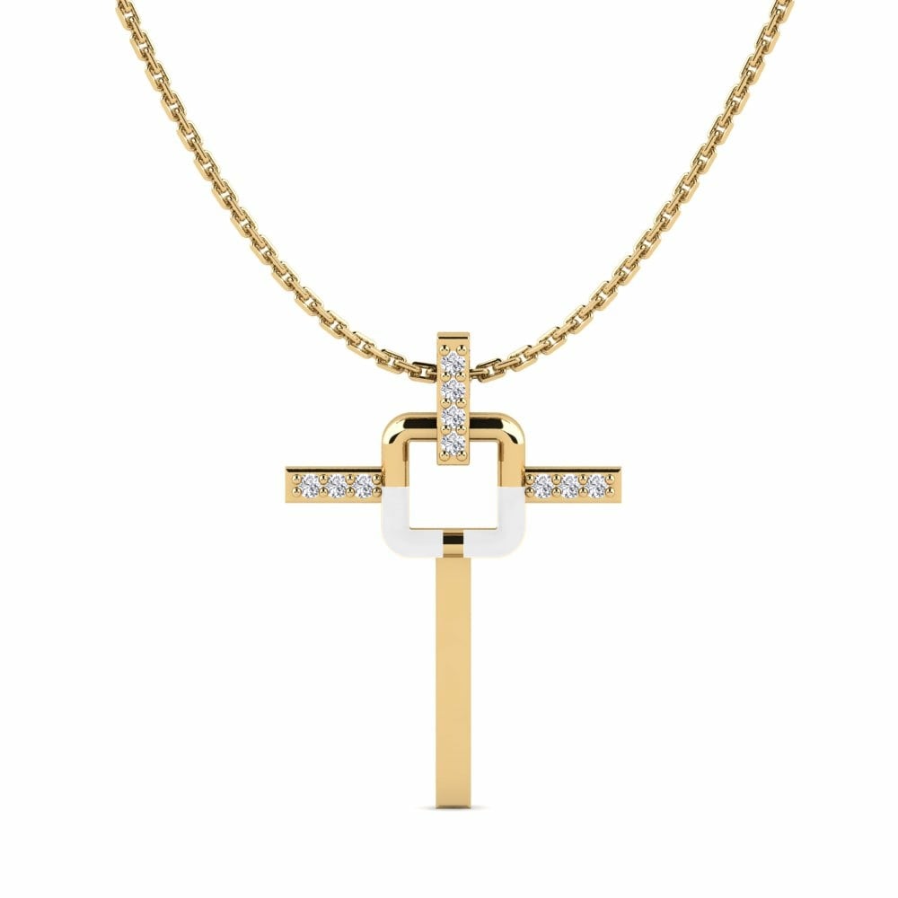 Custom Personalized Christian Cross Pendant Vermeil 18k Gold