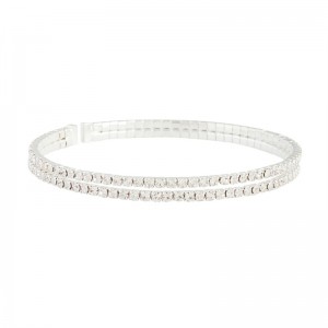 Custom Silver Double Diamante Bangle Design your own jewelry & follow your own vision