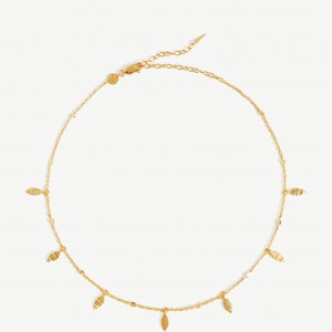 Fabricantes de joias de prata personalizadas OEM ODM colares gargantilha com pingente de folha banhado a ouro 18 quilates vermeil