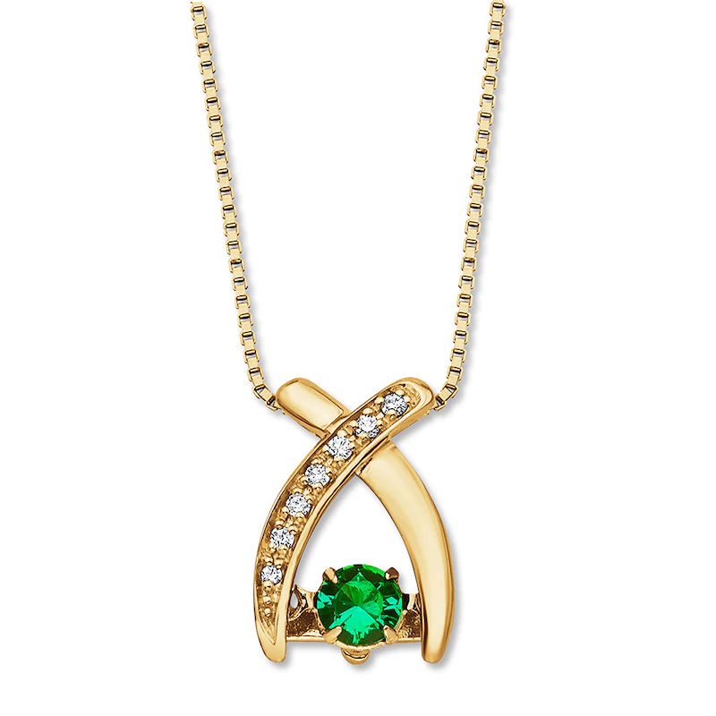 Muince Silver Sterling an Chustaim Emerald 10K Yellow Gold Monaróir Seodra OEM / ODM Jewelry