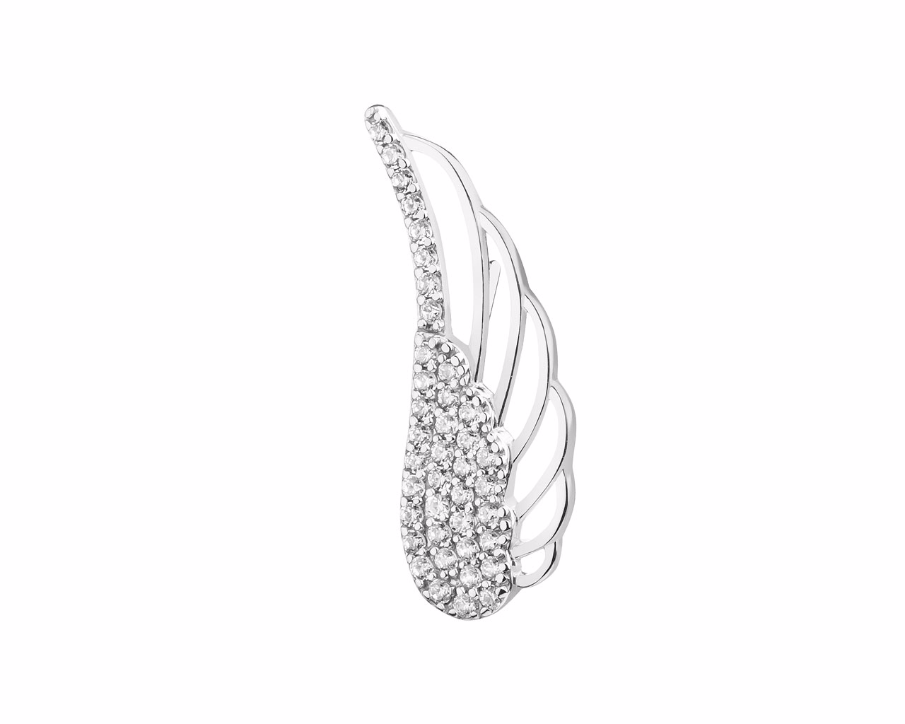 Engros brugerdefinerede hvidgulds øremanchet med Cubic Zirconia fine smykker designer OEM/ODM smykker