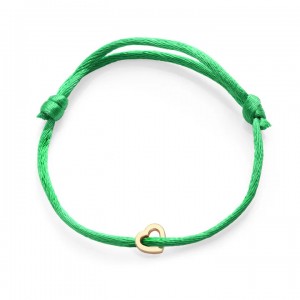 Custom Wholesale Jewellery Provider Y Green Ribbon Bracelet in 925 Sterling Silver