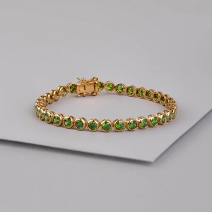 Custom Wholesale personalized jewelry OEM ODM 18K gold plated tennis bracelet