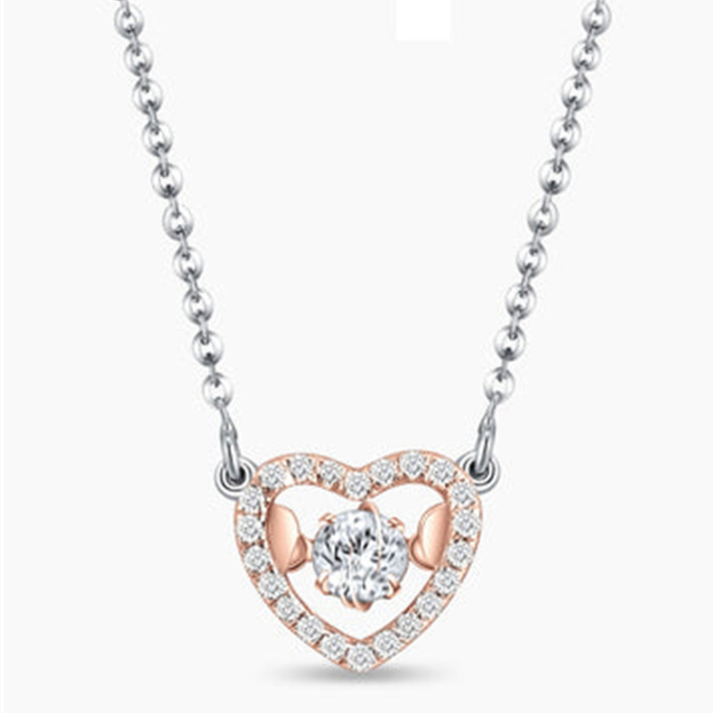 Custom design 14k Rose gold-plated necklaces chains and heart pendants