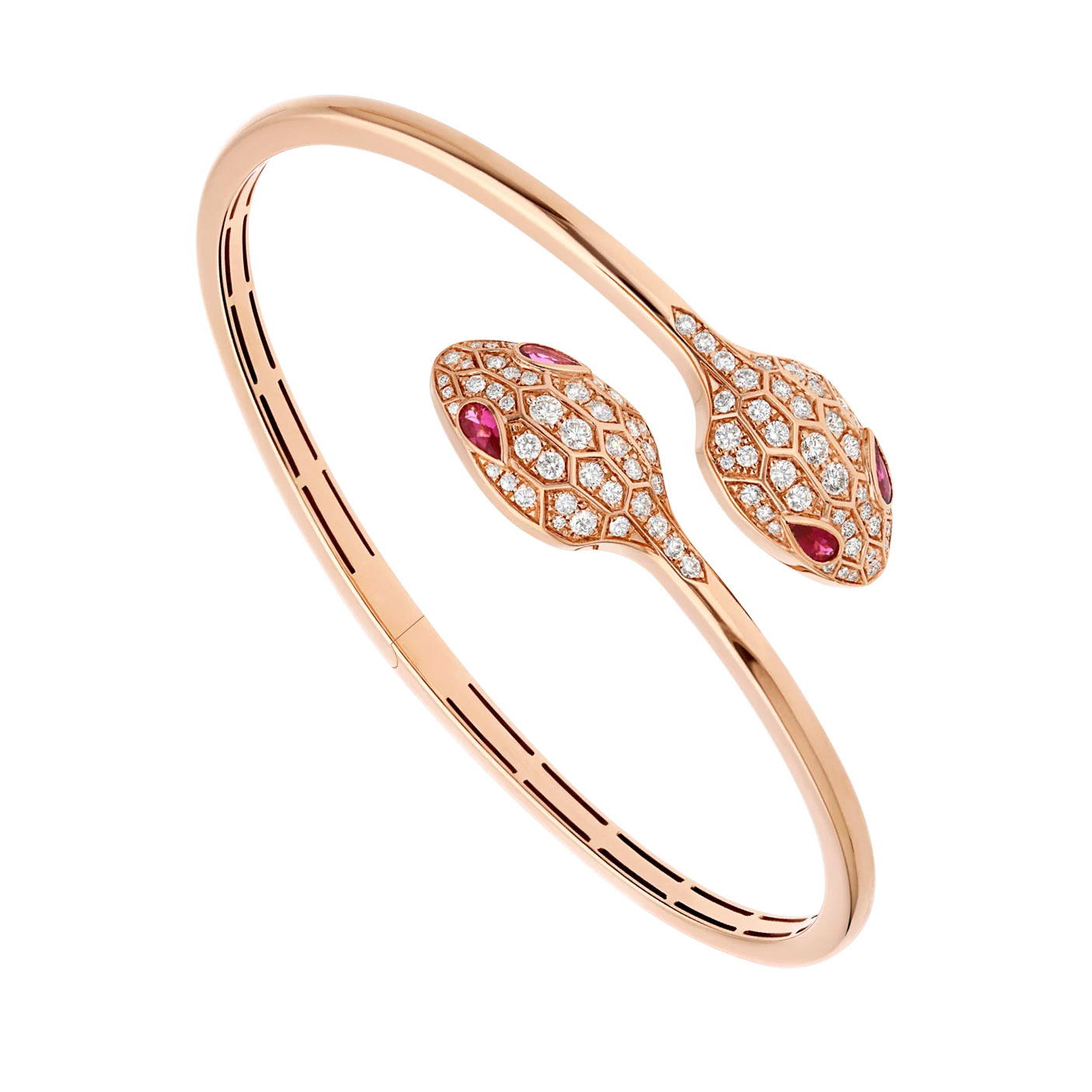 Grosir Desain Kustom OEM/ODM Perhiasan Set Gelang Emas Mawar 18K dengan Mata Rublite dan Berlian Pavé Pabrik Perhiasan OEM