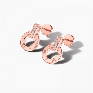 Custom design 18kt rose gold plated cubic zirconia earrings