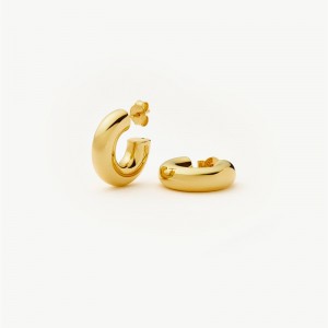 Custom design Small Hoop Earrings Long lasting gold plating Lighter than real gold earrings