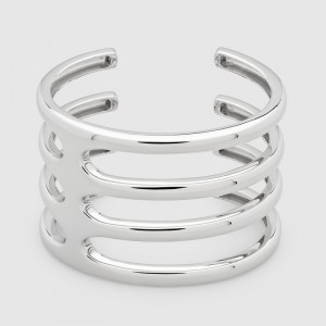 Fabricante de joyería al por mayor de plata tailandesa triple con brazalete de jaula de diseño personalizado