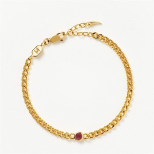 Custom design chain bracelet in 18k gold vermeil