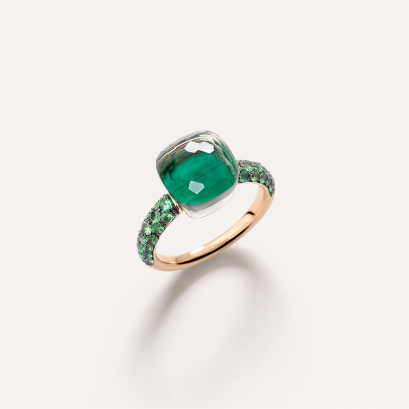 Design personalizado de joias de prata por atacado anel clássico vermeil ouro rosa 18kt