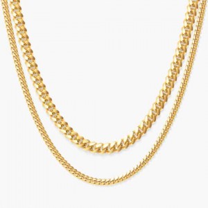 Collana cubana nk Franco Chain Stack di gioielli all'ingrosso placcati in oro personalizzati