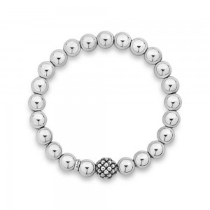 Custom jewelry, made Sterling Silver Signature Caviar Lattice Ball Bracelet by your needs wholesaler