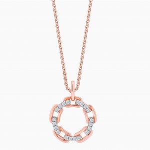 Custom made Rose Necklace in 14k Rose Gold Rose Plated