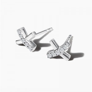 Custom the latest Sterling Silver Stud CZ Earrings