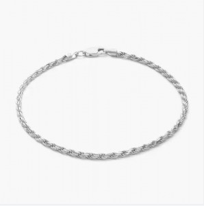 Custom wholesale 925 sterling silver jewelry Rope Bracelet 2.5mm