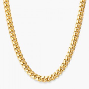 Custom wholesale Clavicle Chain 18K Gold-Plated Necklace Men’s And Women’s Cuban Link Chain 7mm Gold Vermeil