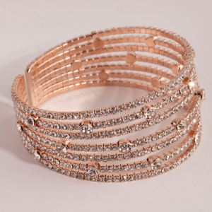 Produttore di bracciale multi fila CZ placcato in oro rosa all'ingrosso personalizzato riempito in oro